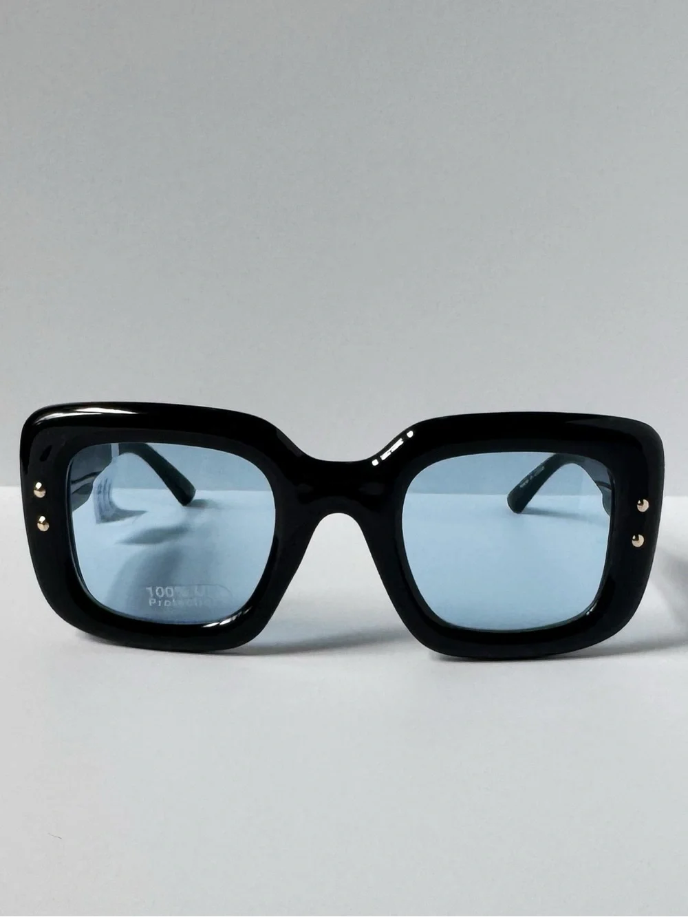 Free People Maren Studded Rectangle Sunglasses in Black | NWT